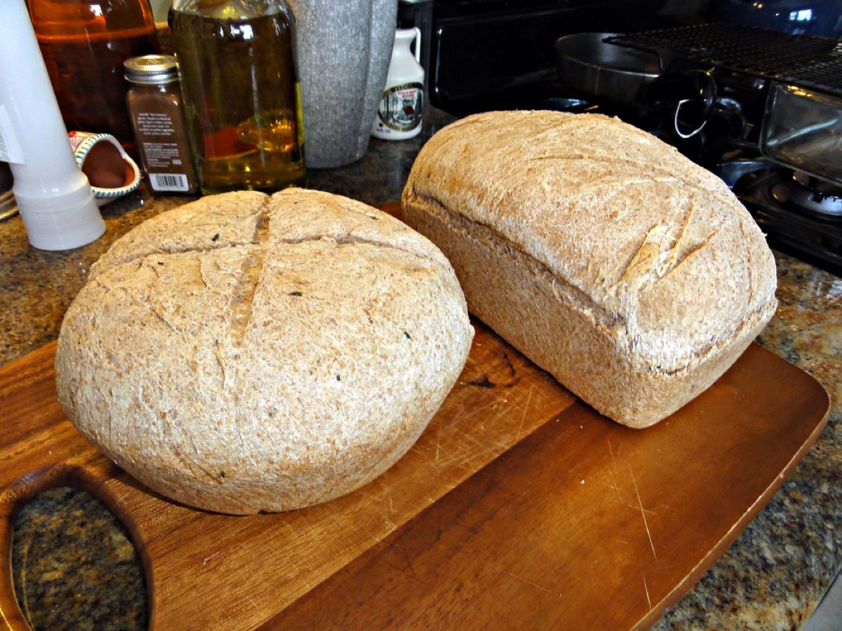Foglia di pane in forno