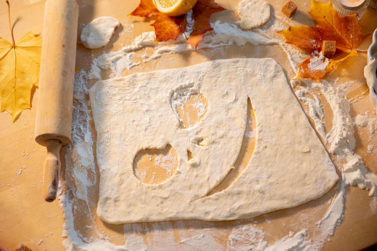 Thin sheet of dough showing windowpane test
