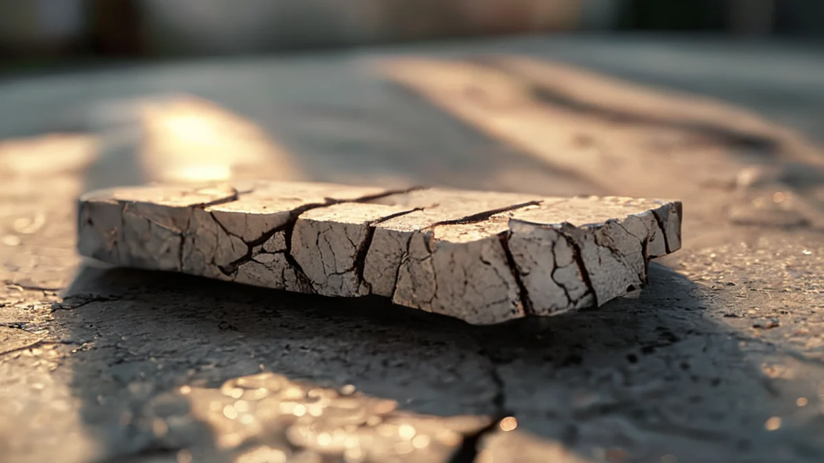 Bracket in metallo con crepe lungo la lunghezza.